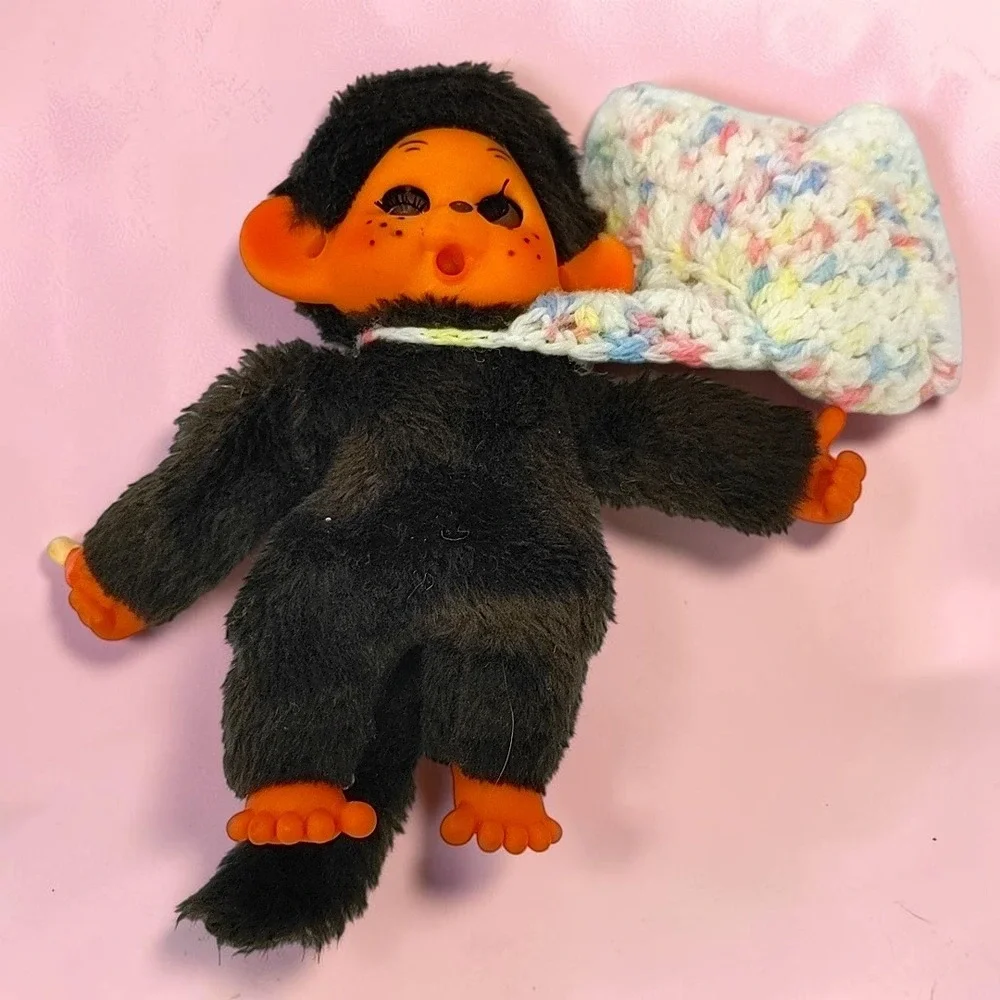 VTG 70s 1st Gen Toho Sekiguchi Monchhichi Sleepy Eyes Thumb Sucking Monkey Plush